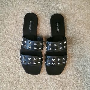Black Nine West Studded Sandals